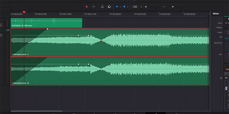 how to edit audio in davinci resolve 15