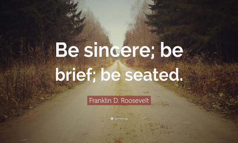 be sincere