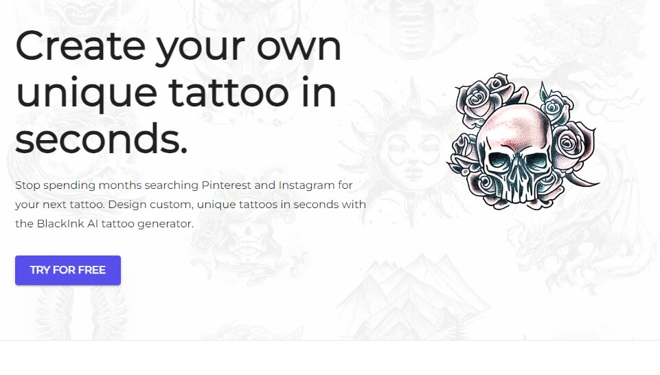 BlackInk AI  Create unique tattoos in seconds