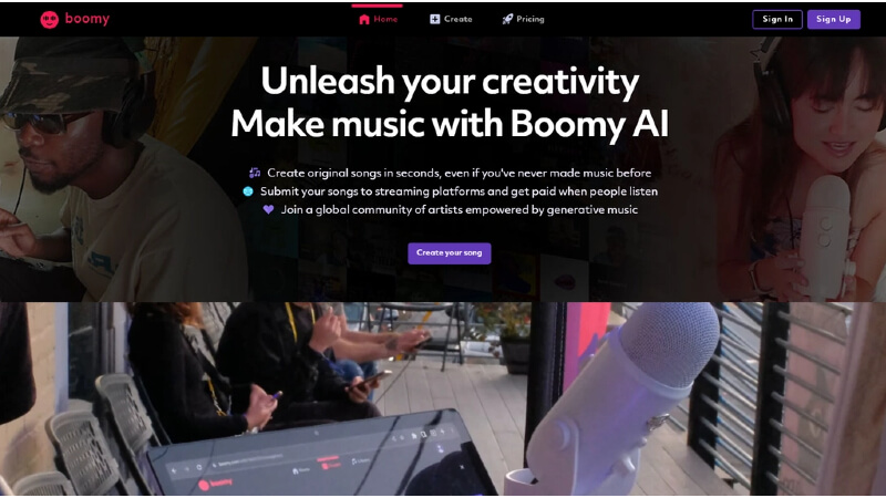 boomy ai şarkı oluşturucu