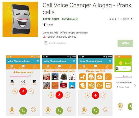 call voice changer allogag app