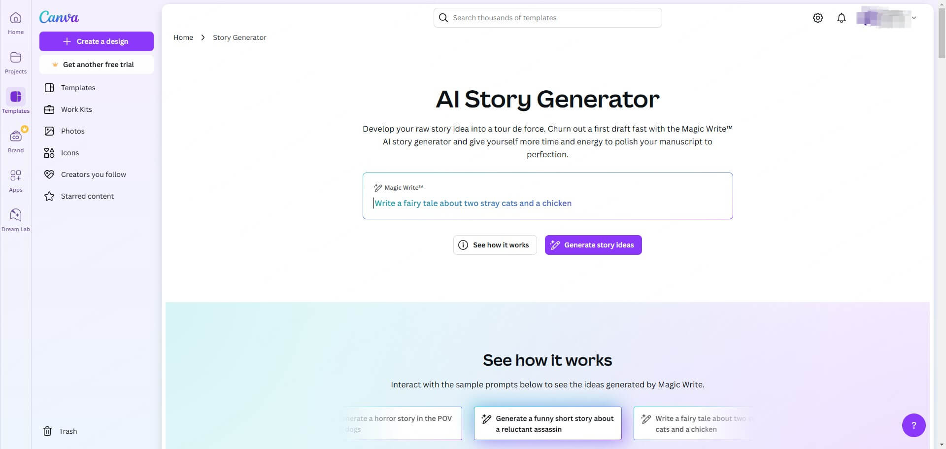 canva ai story