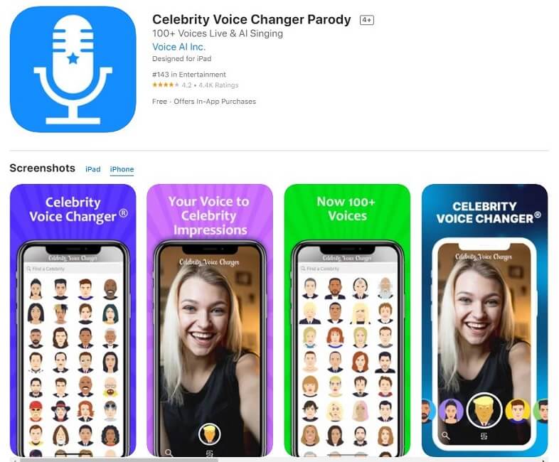 celebrity voice changer interface
