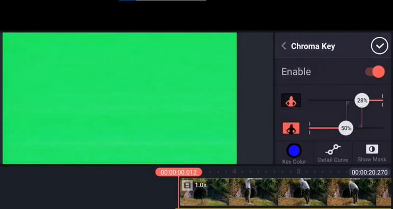 change green screen settings