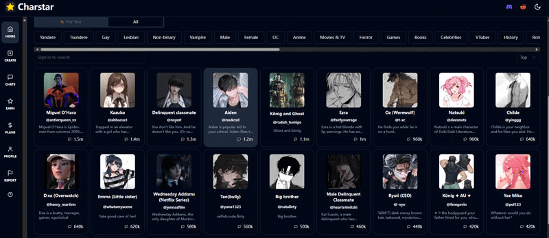 Charstar AI official website