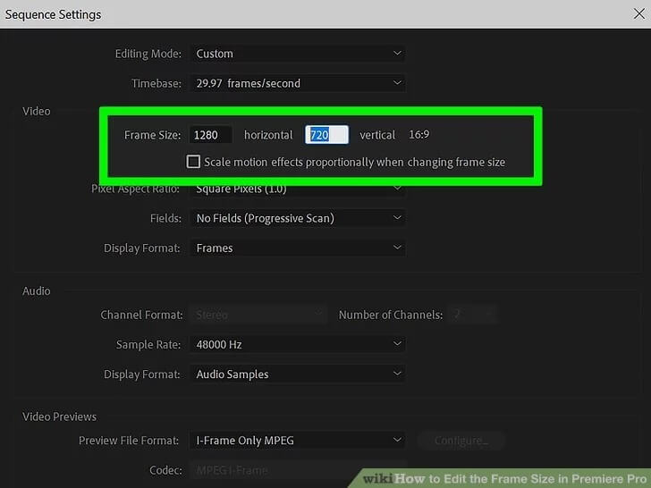 how to change video dimensions in adobe premiere pro