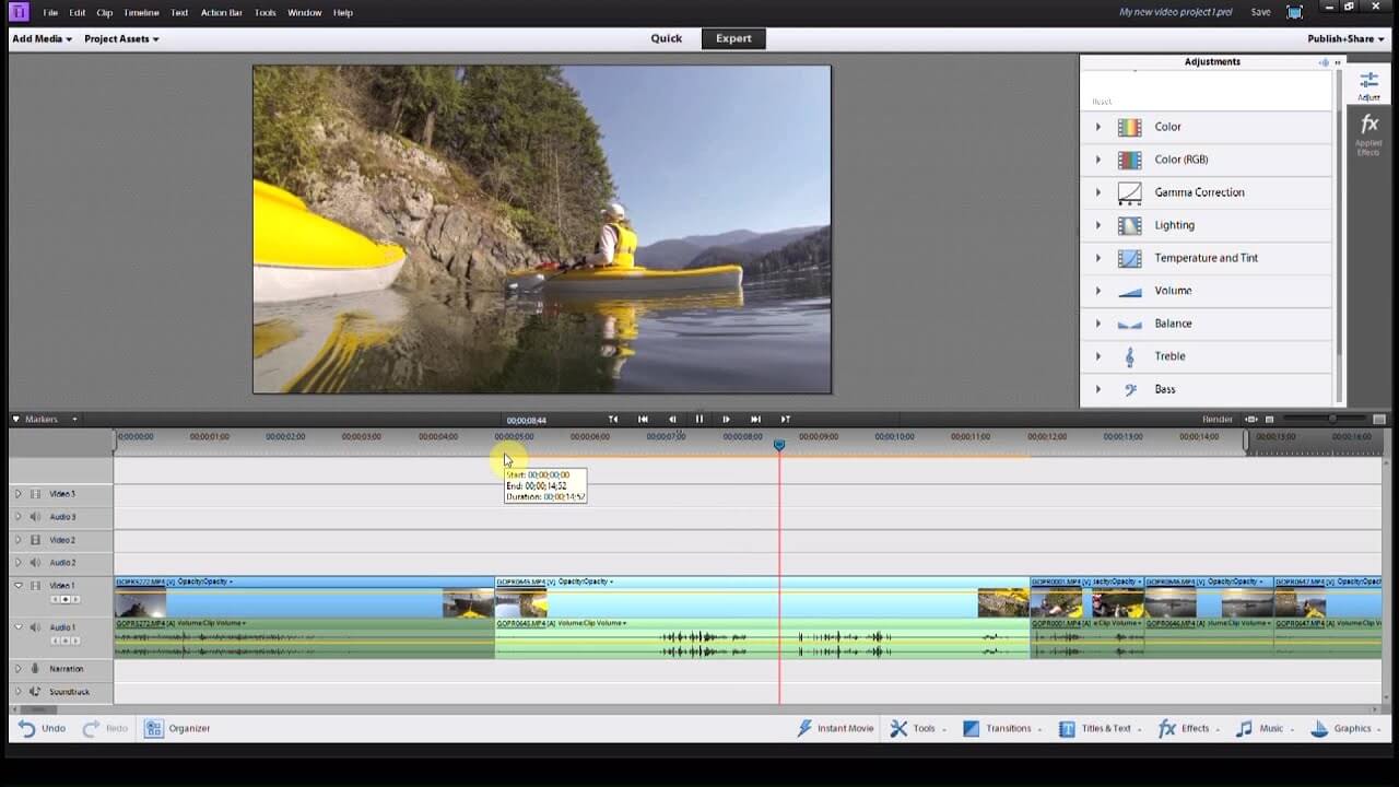 choose the video option in adobe premiere elements