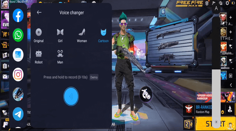 choose voice effect on free fire