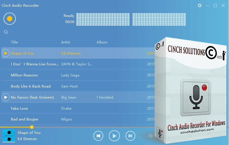 cinch audio streaming audio recorder