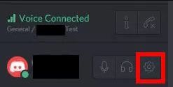 click voice setting button on discord