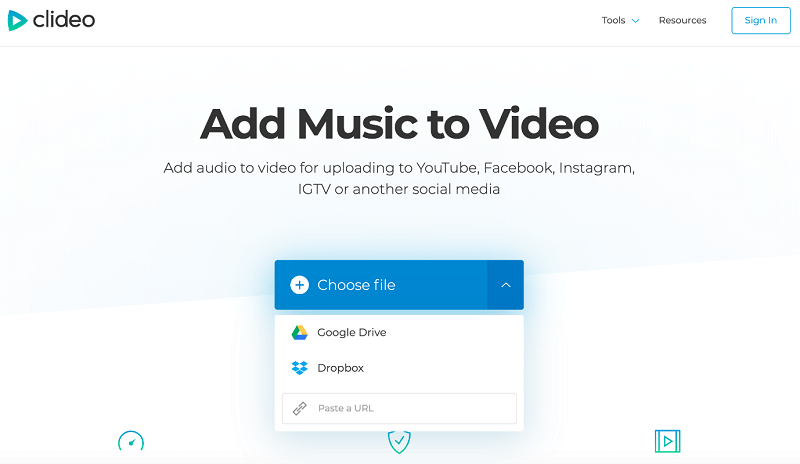 clideo add music to video