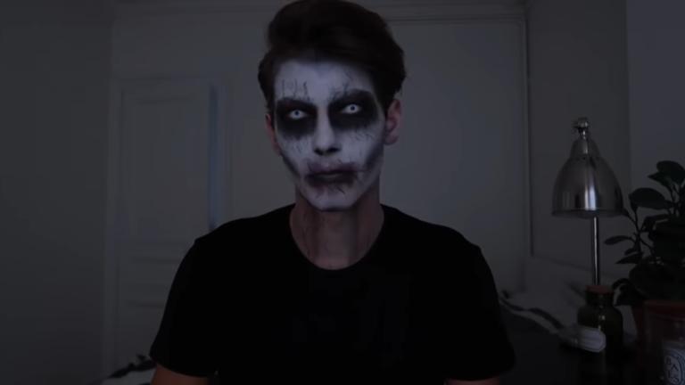 clown halloween skeleton makeup idea