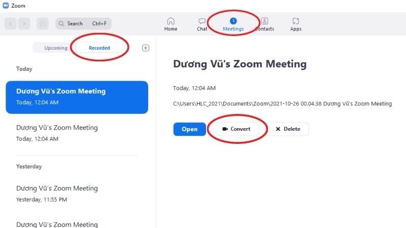 convert zoom recording