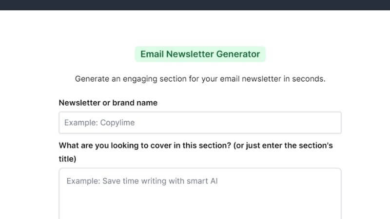 copylime ai email newsletter generator