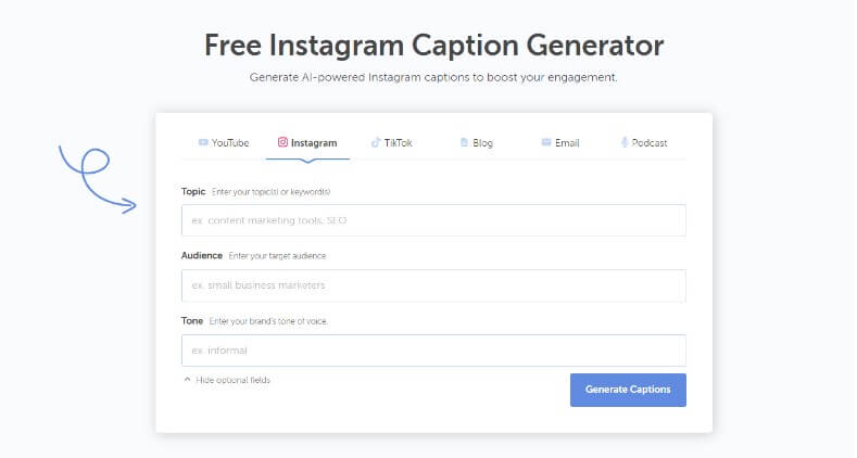 coschedule ai caption generator