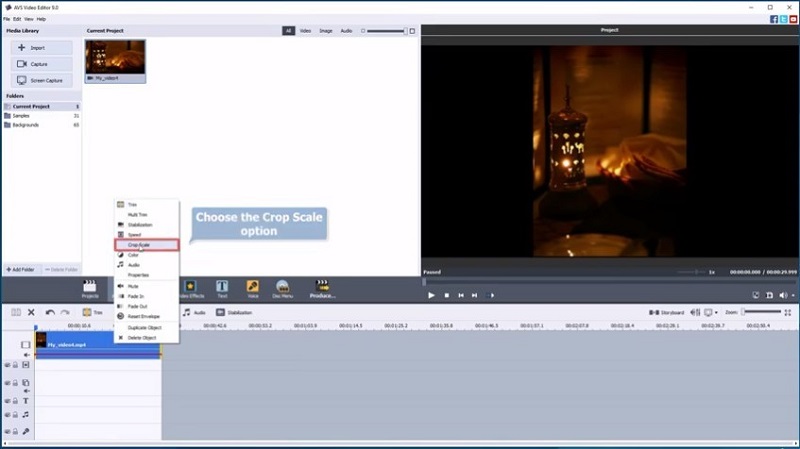 AVS video editor Rotate and Crop video