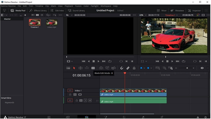 how to crop a video in davinci resolve 16