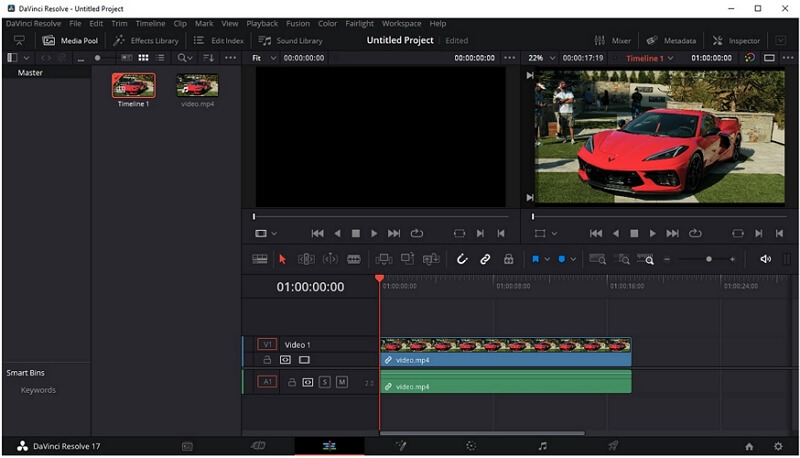 davinci resolve import video