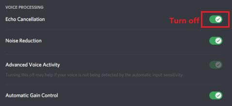 discord noise suppression turn off