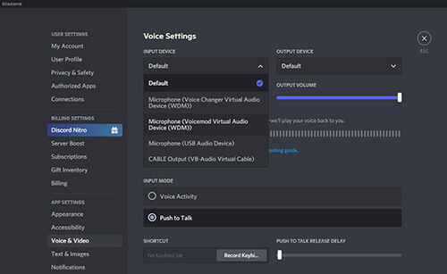 discord voice settings