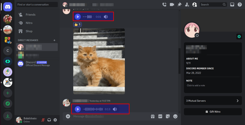 how to download voice messages from discord