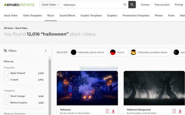 envatoelements halloween video