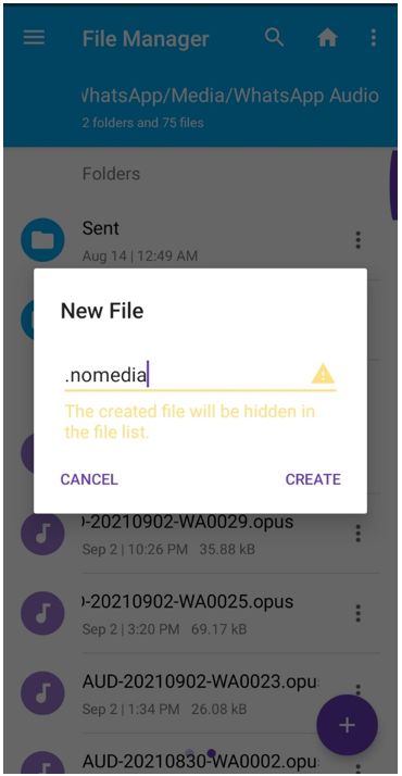 es explorer nomedia file