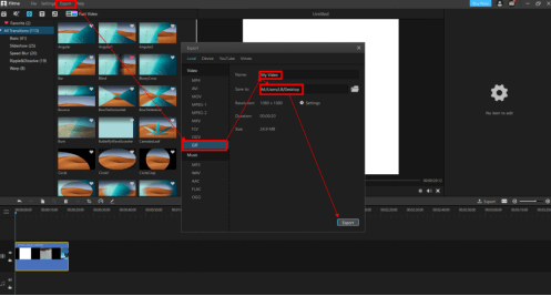 export as gif in filme