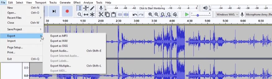 export file from audacity