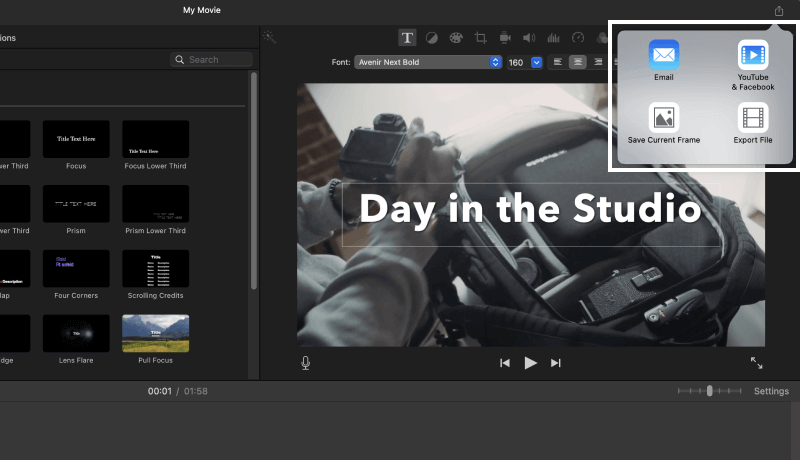 export imovie