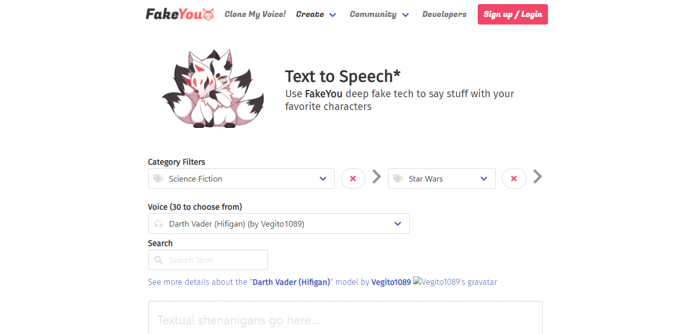 fake you scary text to speech tool