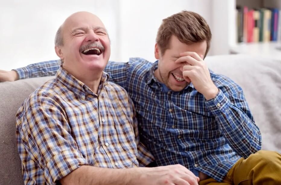 father laughing