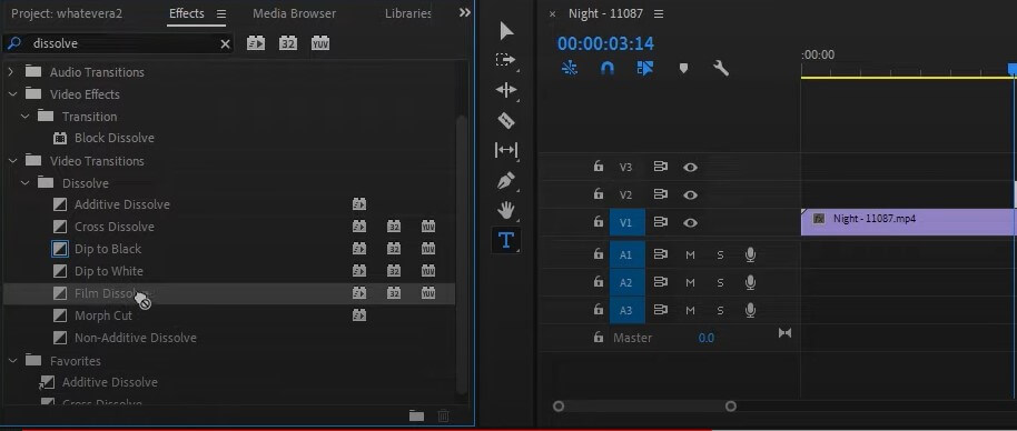 Premiere pro cross dissolve не работает