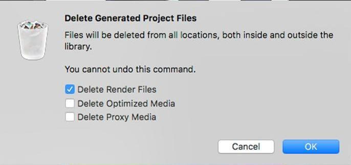final cut pro delete rendered files