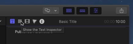 final cut pro text inspector