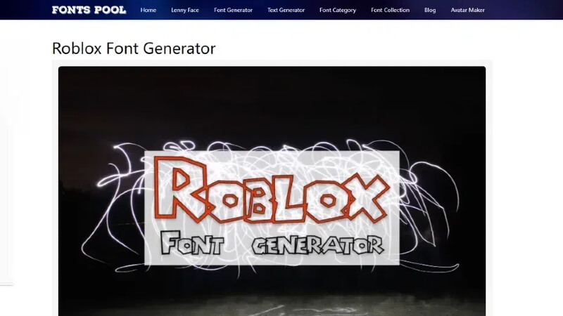 fontspool text generators for roblox