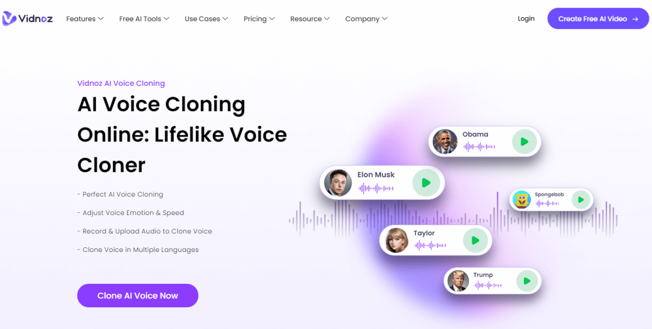 free voice cloning online vidnoz
