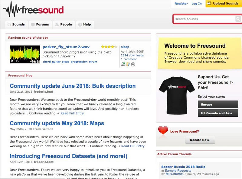 freesound site