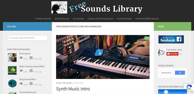 freesounds library interface