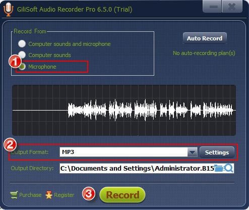 gilisoft audio recorder user step