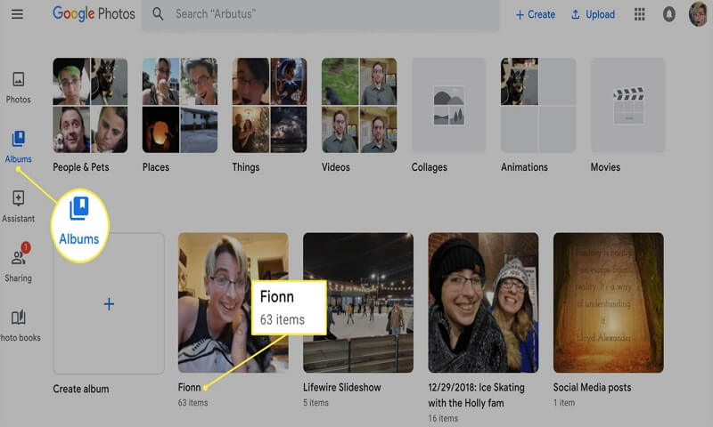 google photos albums