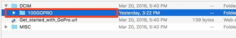 gopro folders names