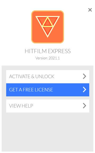 hitfilm get free license