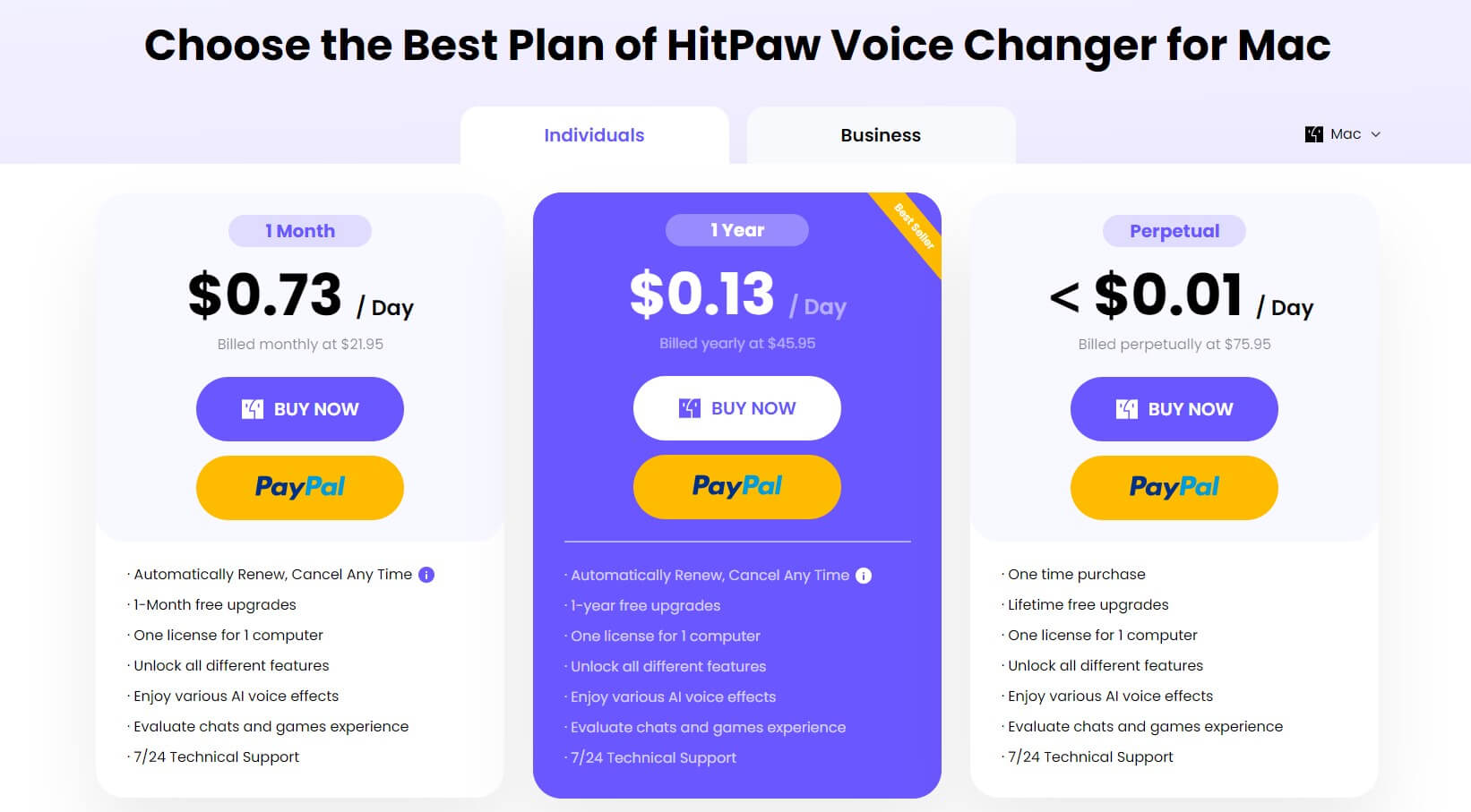 hitpaw voice changer pricing
