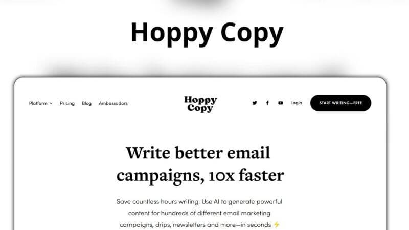 hoppy copy free ai newsletter generator