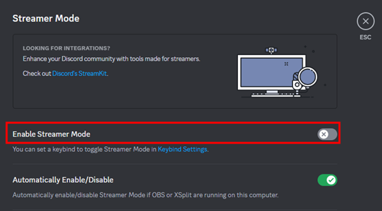 how to turn on streamer mode discord step3