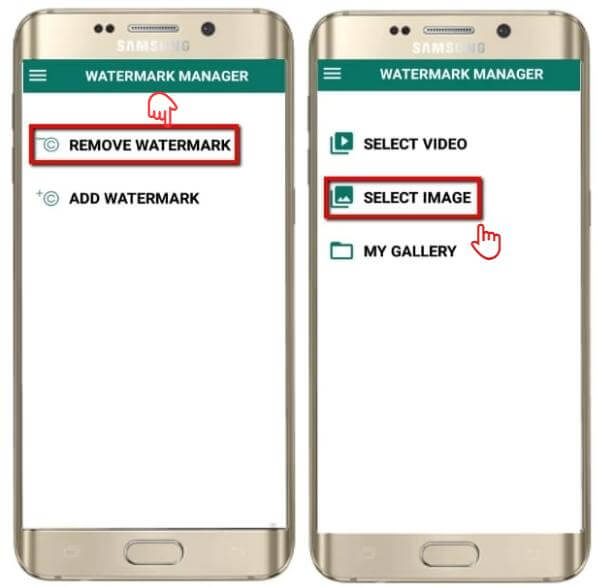 how to use remove and add watermark android1