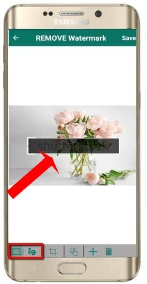 how to use remove and add watermark android2