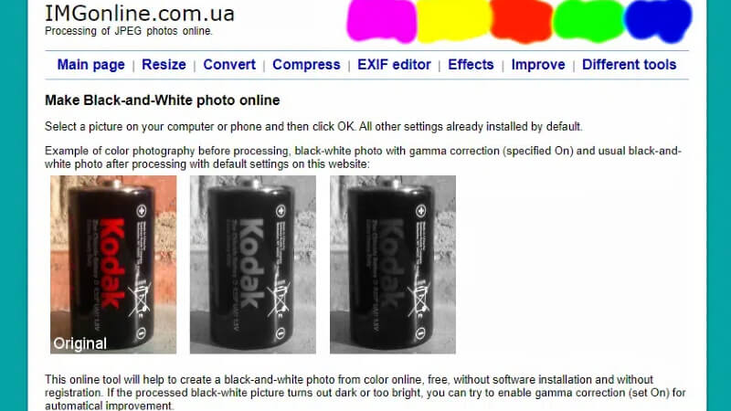 imgonline.com.ua black and white image converter