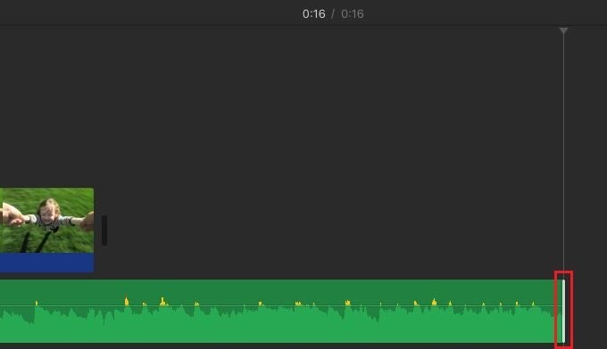 imovie trim song size to video